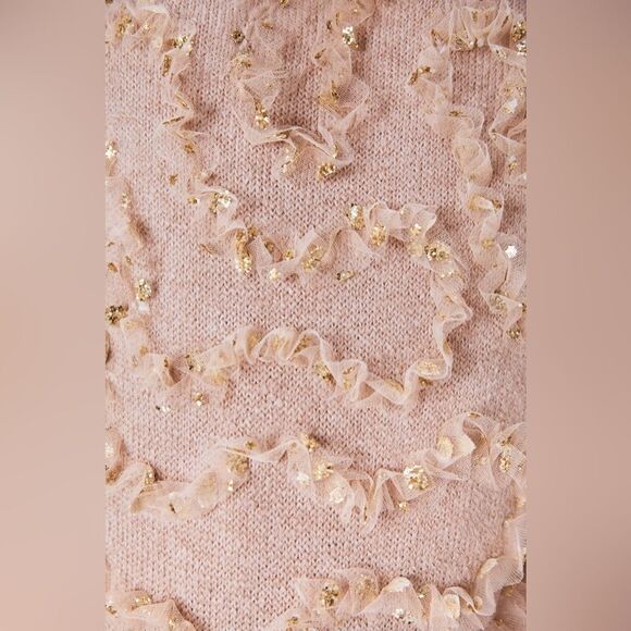 ZARA Pink Ruffled Glitter Sweater - S - Picture 8 of 8
